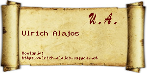 Ulrich Alajos névjegykártya